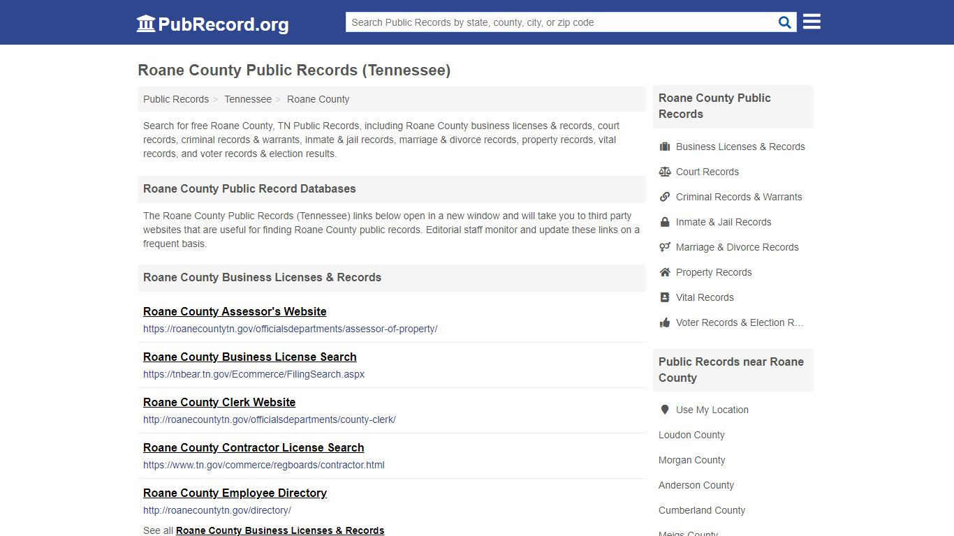 Free Roane County Public Records (Tennessee Public Records)